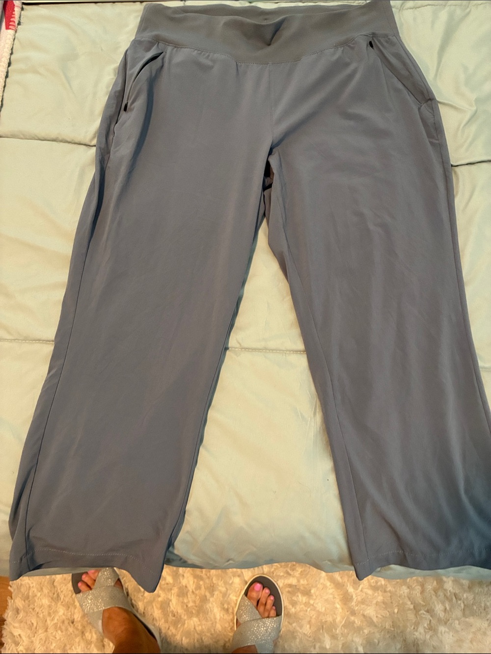 Eddie Bauer Women's Wide-Leg Capris in Slate Blue-Gray